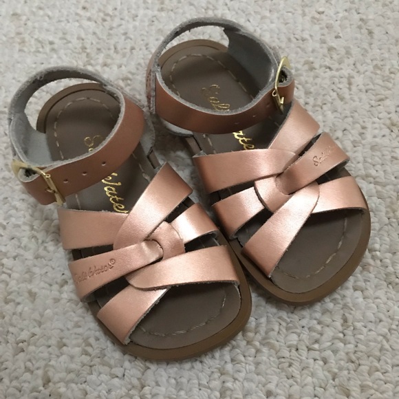 rose gold saltwater sandals